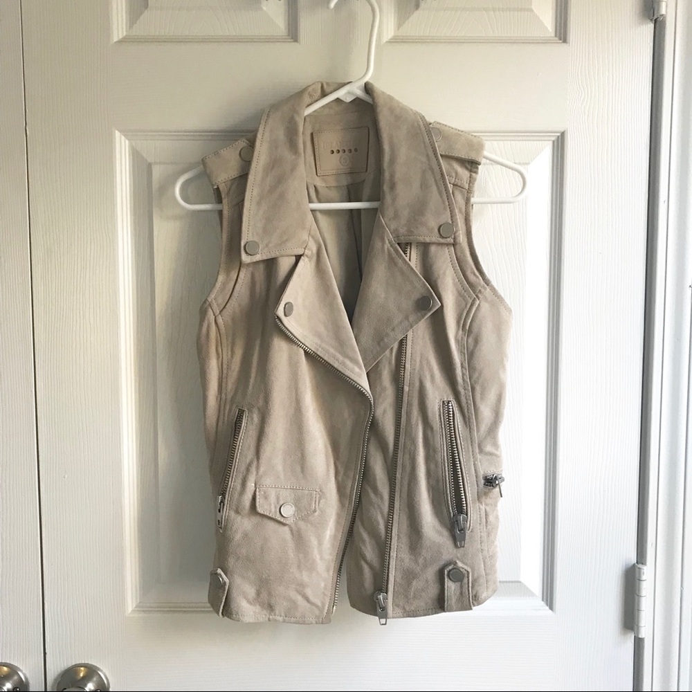 Blank NYC Beige Suede Moto Vest